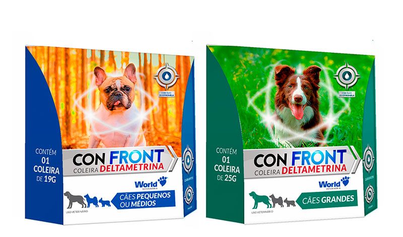 Coleiras ConFront Deltametrina para cães pequenos, médios e grandes